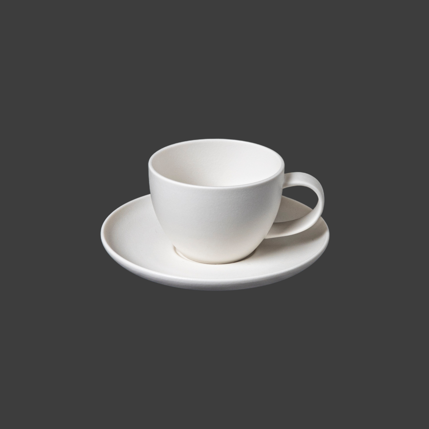 แก้วกาแฟทรงคูป 100 ซีซี พร้อมจานรองทรงคูป 12.5 ซม./ ไวท์แซนด์