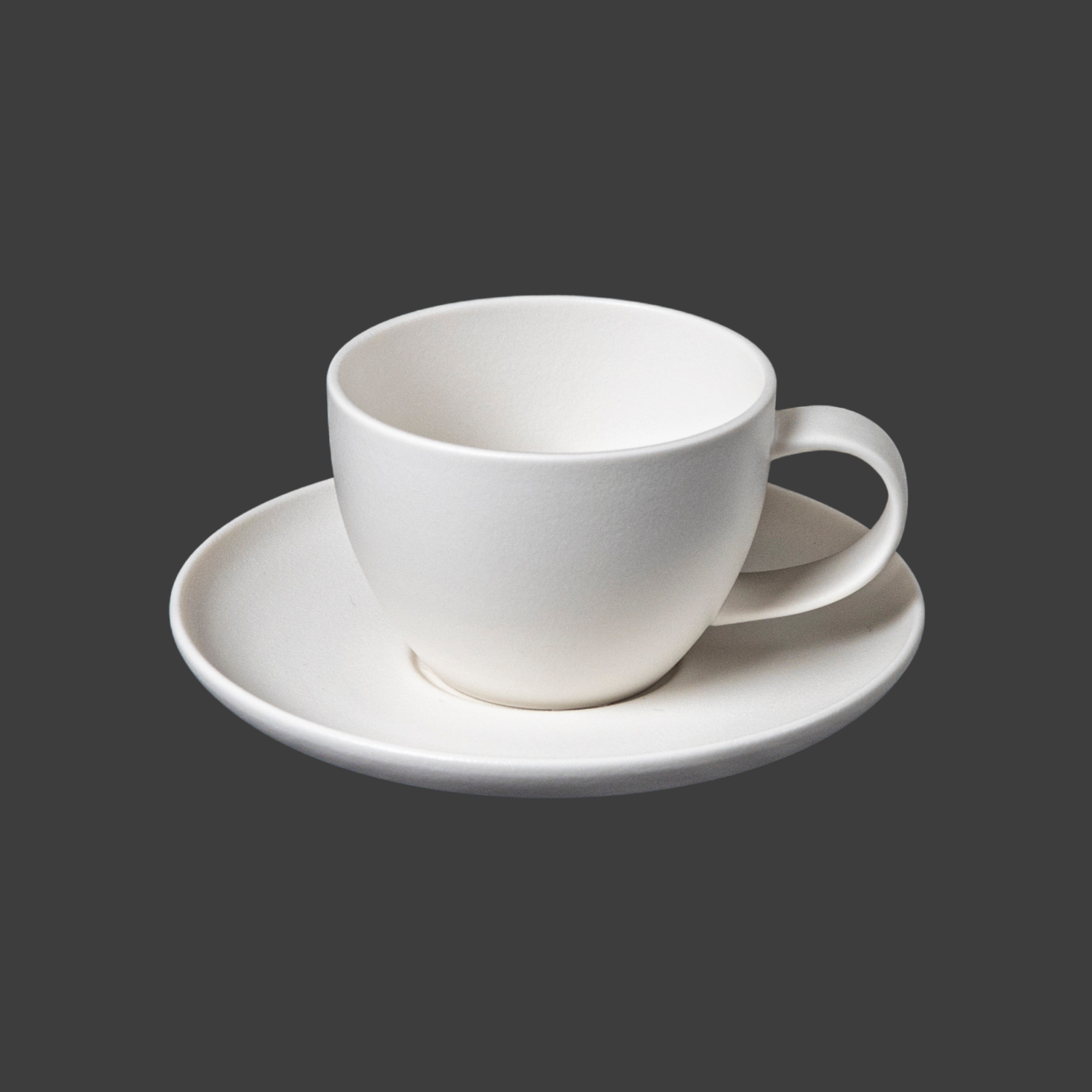 แก้วกาแฟทรงคูป 250 ซีซี พร้อมจานรองทรงคูป 15 ซม./ ไวท์แซนด์